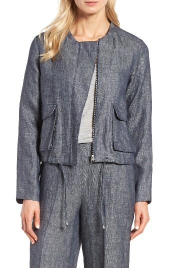 Women's Halogen Linen Bomber Jacket