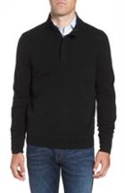Men's Nordstrom Men's Shop Regular Fit Quarter Zip Cashmere Sweater, Size - Black