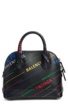 Balenciaga Extra Extra Small Ville Logo Calfskin Satchel - Black