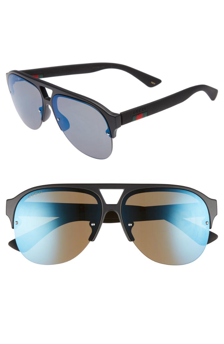 Men's Gucci 59mm Semi Rimless Sunglasses -