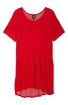 Petite Women's Bobeau Knit Tee Dress P - Red