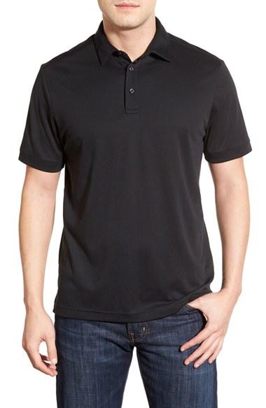 Men's John W. Nordstrom Regular Fit Pima Cotton Blend Polo - Black