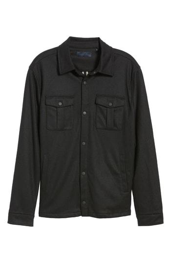 Men's Zachary Prell Seymour Regular Fit Wool Blend Shirt Jacket, Size - Black