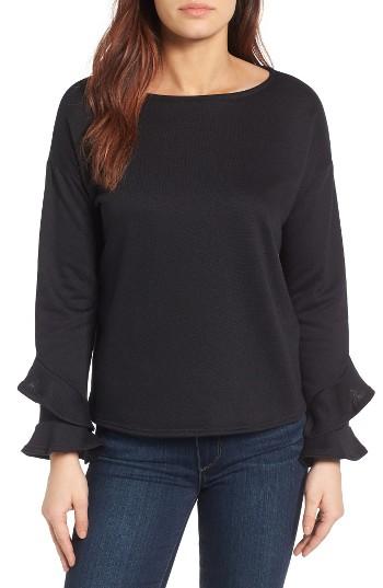 Women's Gibson Ruffle Boat Neck Sweatshirt