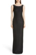 Women's St. John Evening Shimmer Sequin Knit Column Gown - Black