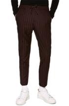 Men's Topman Winston Pinstripe Trousers X 34 - Burgundy