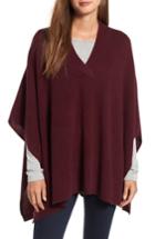 Women's Halogen Cashmere Poncho, Size - Burgundy