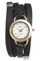 Women's La Mer Collections 'saturn' Leather Wrap Bracelet Watch, 22mm