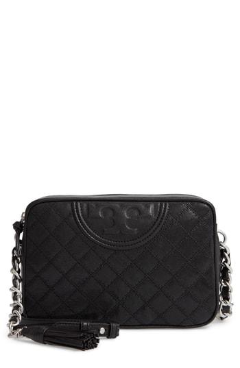 Tory Burch Fleming Leather Crossbody Bag - Black