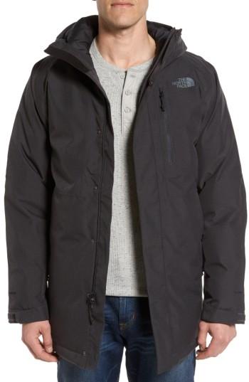 Men's The North Face 'mount Elbert' Hooded Waterproof Parka, Size - Grey
