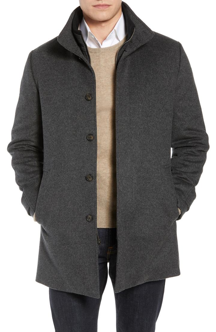 Men's John W. Nordstrom Hudson Wool Car Coat, Size - Grey