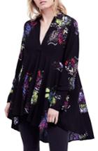 Women's Free People Field Of Butterflies Tunic - Black