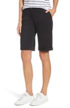 Women's Brax Stretch Cotton Cuff Bermuda Shorts - Black
