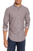 Men's Bonobos Washed Button Down Slim Fit Print Sport Shirt, Size R - Pink