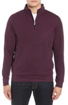 Men's Peter Millar Crown Comfort Jersey Quarter Zip Pullover, Size - Burgundy