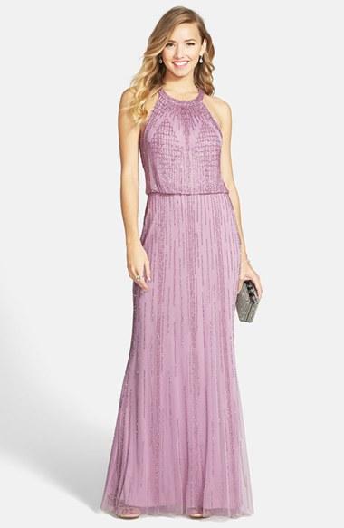 Women's Adrianna Papell Beaded Blouson Gown - Purple