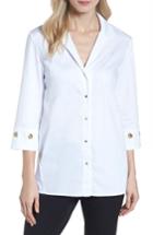 Women's Ming Wang Grommet Sleeve Shirt - White