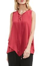 Women's Vince Camuto Lace-up Tiered Blouse - Red