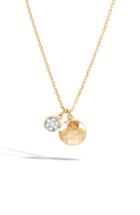 Women's John Hardy Dot Hammered 18k Gold & Diamond Pave Pendant Necklace
