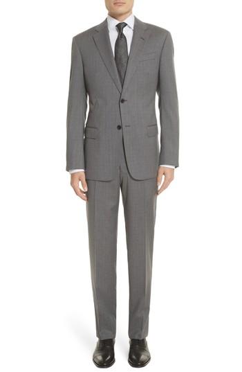 Men's Emporio Armani Trim Fit Sharkskin Wool Suit