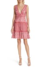 Women's Jonathan Simkhai Stripe Eyelet Embroidered Dress - Red