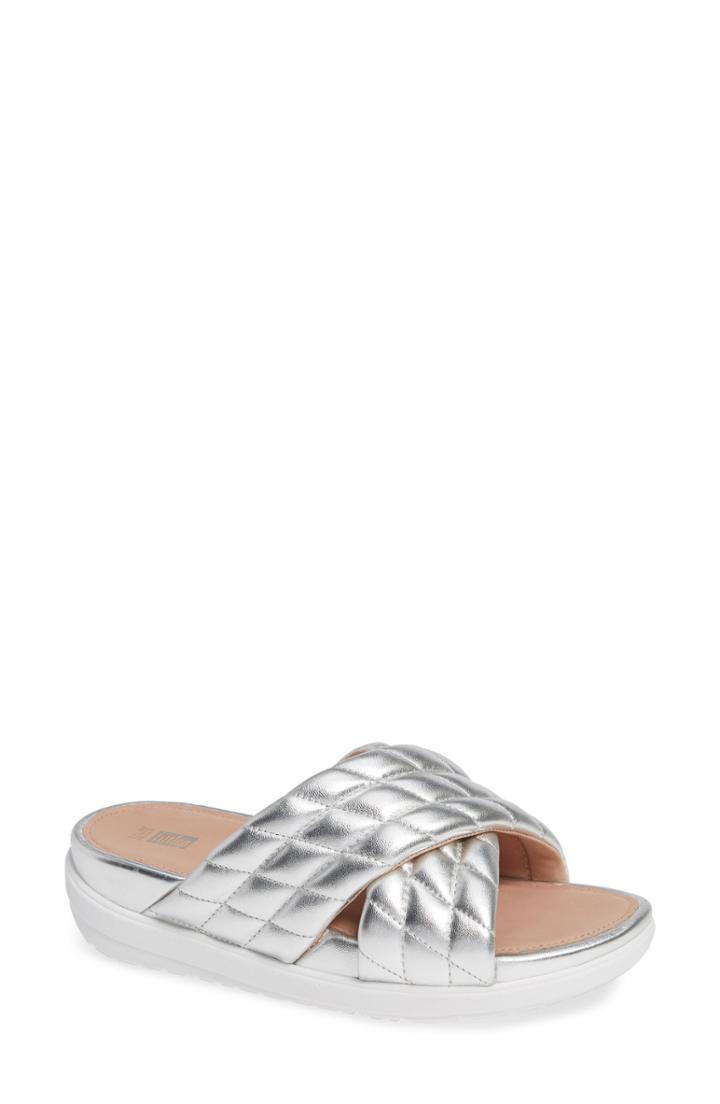 Women's Fitflop Loosh Luxe Slide Sandal M - Metallic