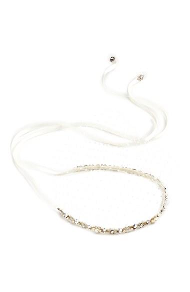 Sara Gabriel 'peyton' Embellished Blusher Veil Hair Ribbon