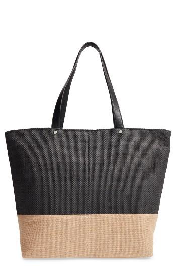 Cesca Colorblock Straw Tote -