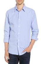 Men's Mizzen+main Underwood Slim Fit Stripe Performance Sport Shirt - Blue