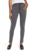 Women's Wit & Wisdom High Waist Button Fly Pinstripe Jeans - Grey