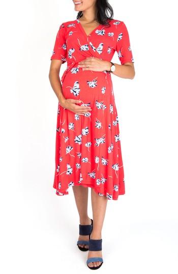 Women's Nom Maternity Maya Maternity/nursing Wrap Dress - Pink