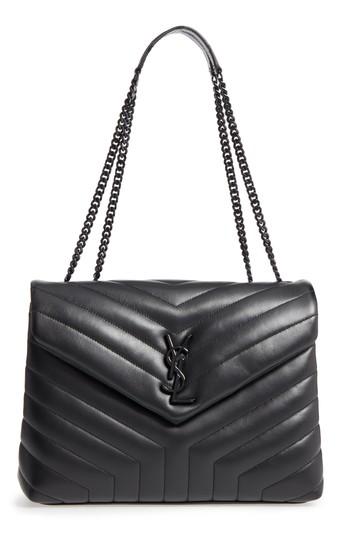 Saint Laurent Medium Loulou Matelasse Leather Shoulder Bag - Black