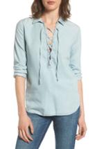 Women's Joe's Makeyla Lace-up Chambray Shirt - Blue