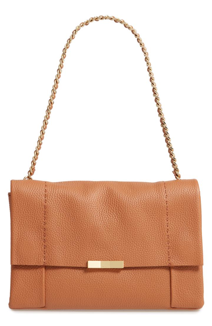 Ted Baker London Genifer Pebbled Leather Shoulder Bag - Brown