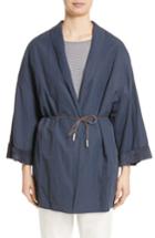 Women's Fabiana Filippi Suede & Cotton Blend Kimono Jacket Us / 40 It - Blue