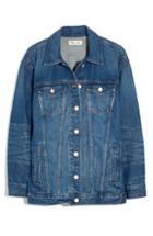 Women's Madewell The Oversized Jean Jacket: Embroidered Edition - Blue