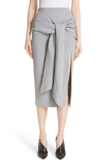 Women's Jason Wu Raw Hem Tie Front Skirt - Grey