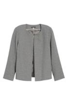 Women's Eileen Fisher Open Front Round Neck Jacket - Grey