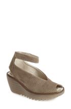 Women's Fly London 'yala' Perforated Leather Sandal -11.5us / 42eu - Beige