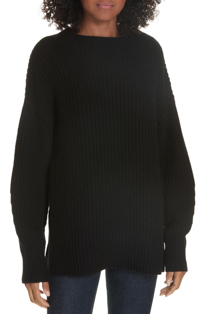 Women's Equipment Wool Cashmere Shaker Knit Sweater - Black