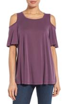 Women's Bobeau Cold Shoulder Flutter Sleeve Top