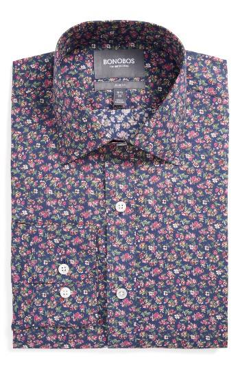 Men's Bonobos Americano Slim Fit Floral Dress Shirt 34 - Pink