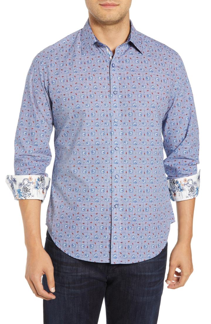 Men's Robert Graham Shinto Classic Fit Sport Shirt - Blue