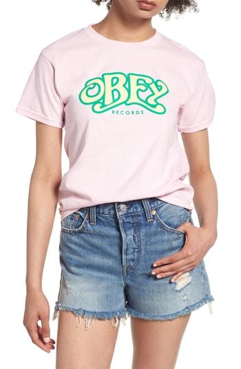 Women's Obey Cumberland Shrunken Tee - Pink