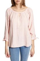 Women's Sanctuary Summer Escape Striped Peasant Blouse, Size - Brown
