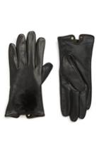 Women's Ted Baker London Pom Leather Touchscreen Gloves - Black