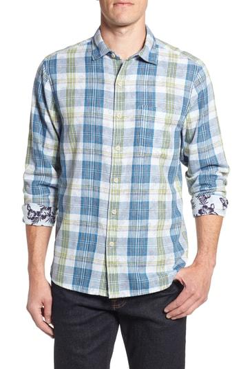 Men's Tommy Bahama Palapa Plaid Sport Shirt - Blue