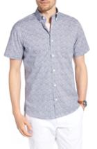 Men's 1901 Trim Fit Leaf Print Sport Shirt - Blue
