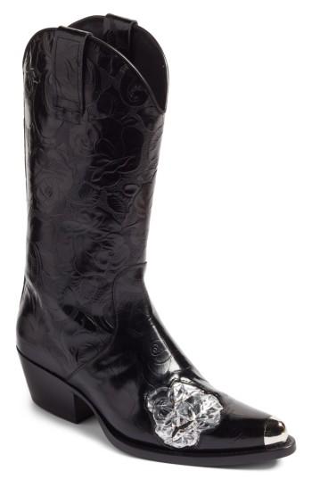 Women's Calvin Klein 205w39nyc Tex Tubo Western Boot .5 Eu - Black