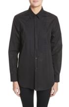 Women's Saint Laurent Cotton Tuxedo Shirt Us / 38 Fr - Black